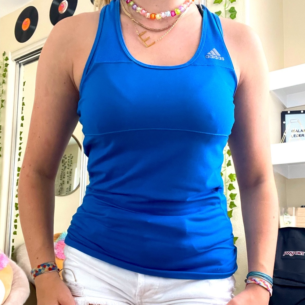 Blue Adidas Workout Top